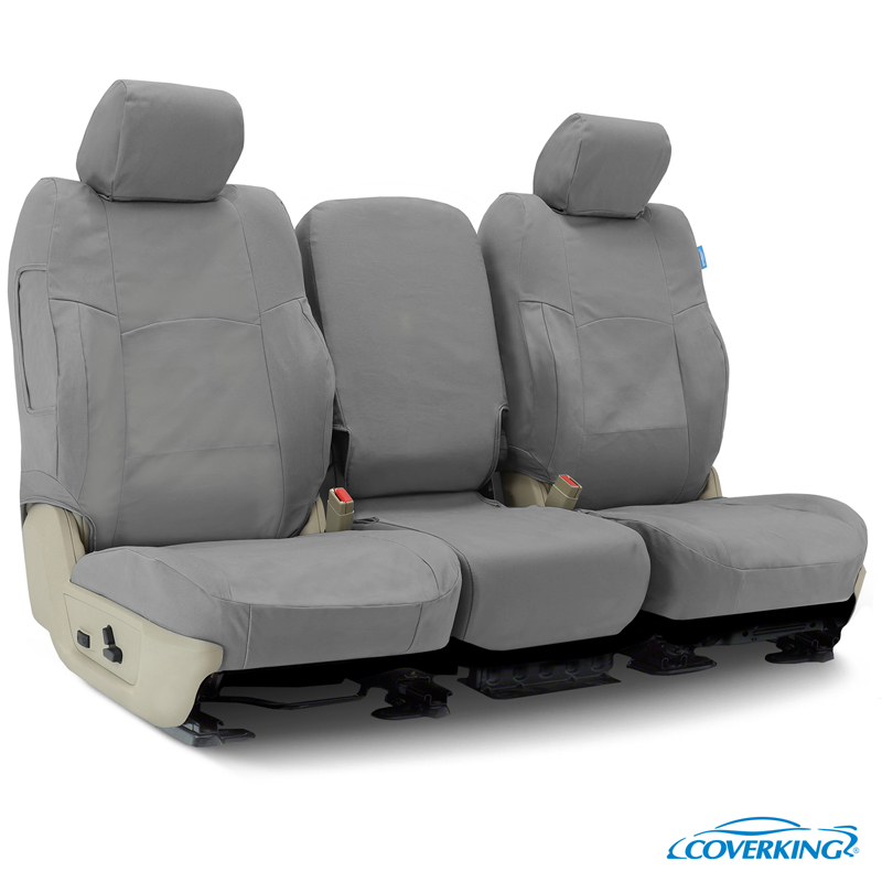 CUSTOM SEAT COVERS (1 ROW) POLY COTTON DRILL LIGHT GRAY