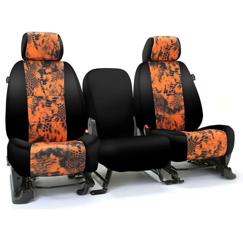 SKANDA CUSTOM SEAT COVERS (1 ROW) NEOSUPREME KRYPTEK INFERNO WITH BLACK SIDES