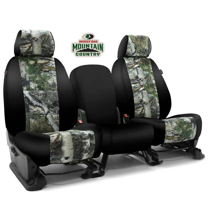 SKANDA CUSTOM SEAT COVERS (1 ROW) NEOSUPREME MOSSY OAK MOUNTAIN COUNTRY WITH BLACK SIDES