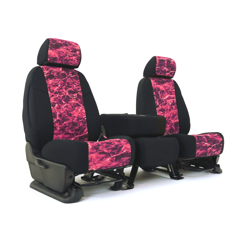 SKANDA CUSTOM SEAT COVERS (1 ROW) NEOSUPREME MOSSY OAK ELEMENTS CRIMSON WITH BLACK SIDES