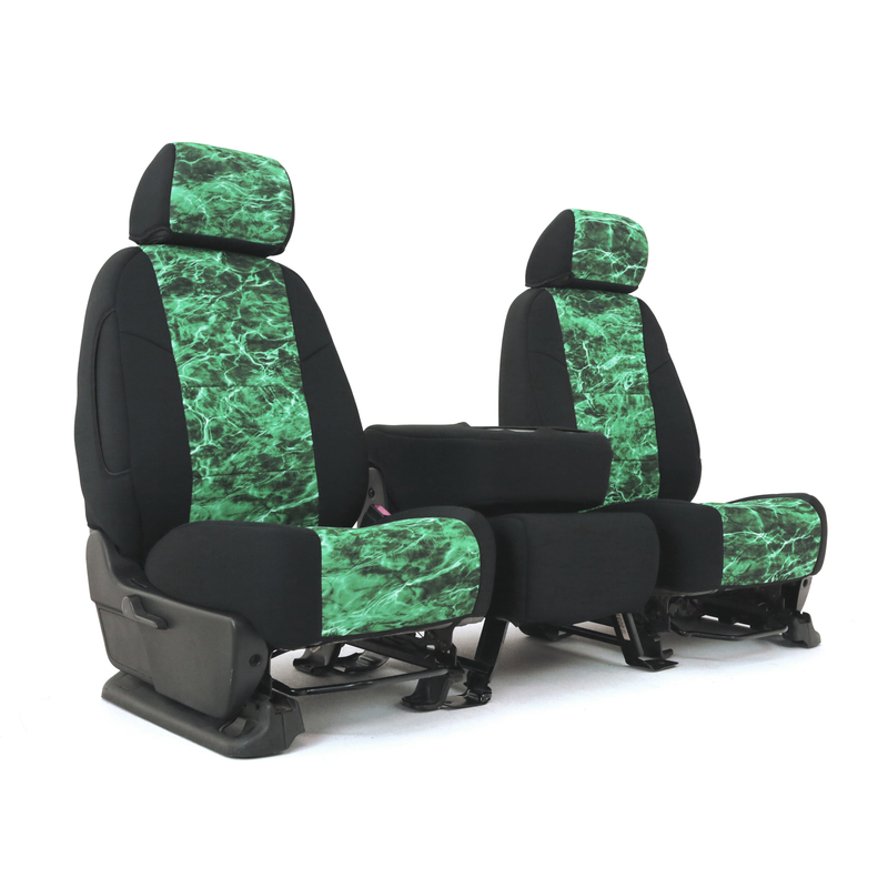 SKANDA CUSTOM SEAT COVERS (1 ROW) NEOSUPREME MOSSY OAK ELEMENTS LARGEMOUTH WITH BLACK SIDES