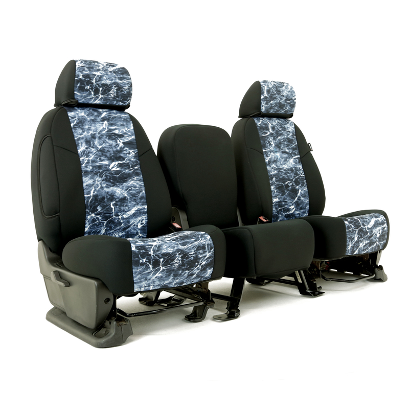 SKANDA CUSTOM SEAT COVERS (1 ROW) NEOSUPREME MOSSY OAK ELEMENTS BLUEFIN WITH BLACK SIDES