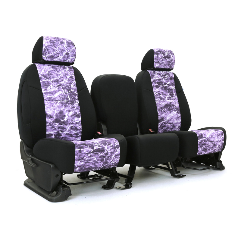 SKANDA CUSTOM SEAT COVERS (1 ROW) NEOSUPREME MOSSY OAK ELEMENTS MAN-O-WAR WITH BLACK SIDES