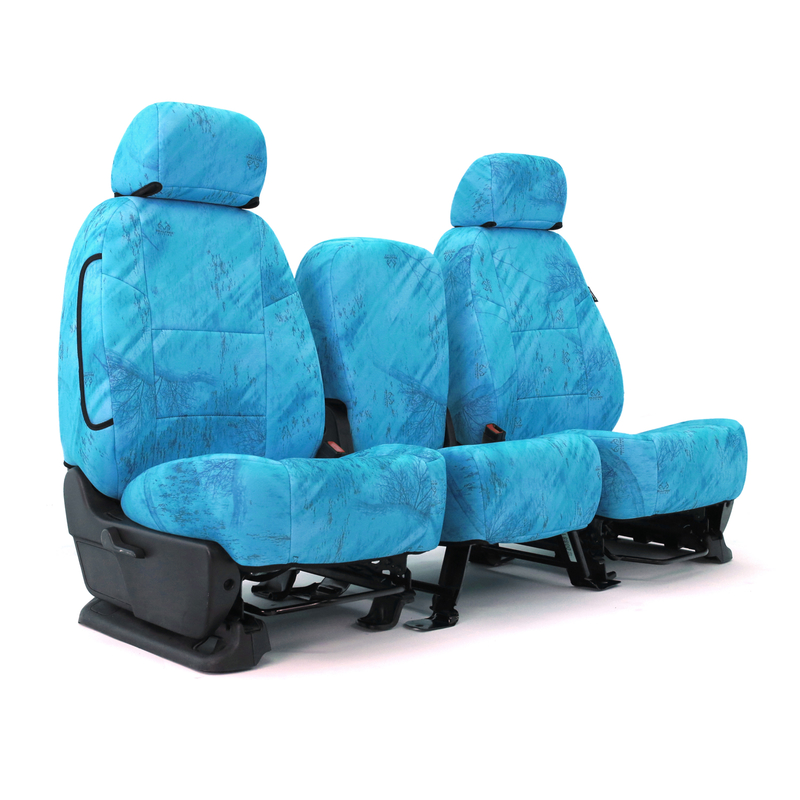 SKANDA CUSTOM SEAT COVERS (1 ROW) NEOSUPREME REALTREE FISHING PATTERN LIGHT BLUE