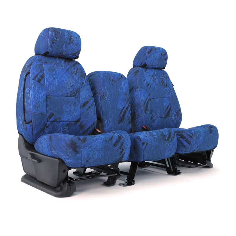 SKANDA CUSTOM SEAT COVERS (1 ROW) NEOSUPREME REALTREE FISHING PATTERN DARK BLUE